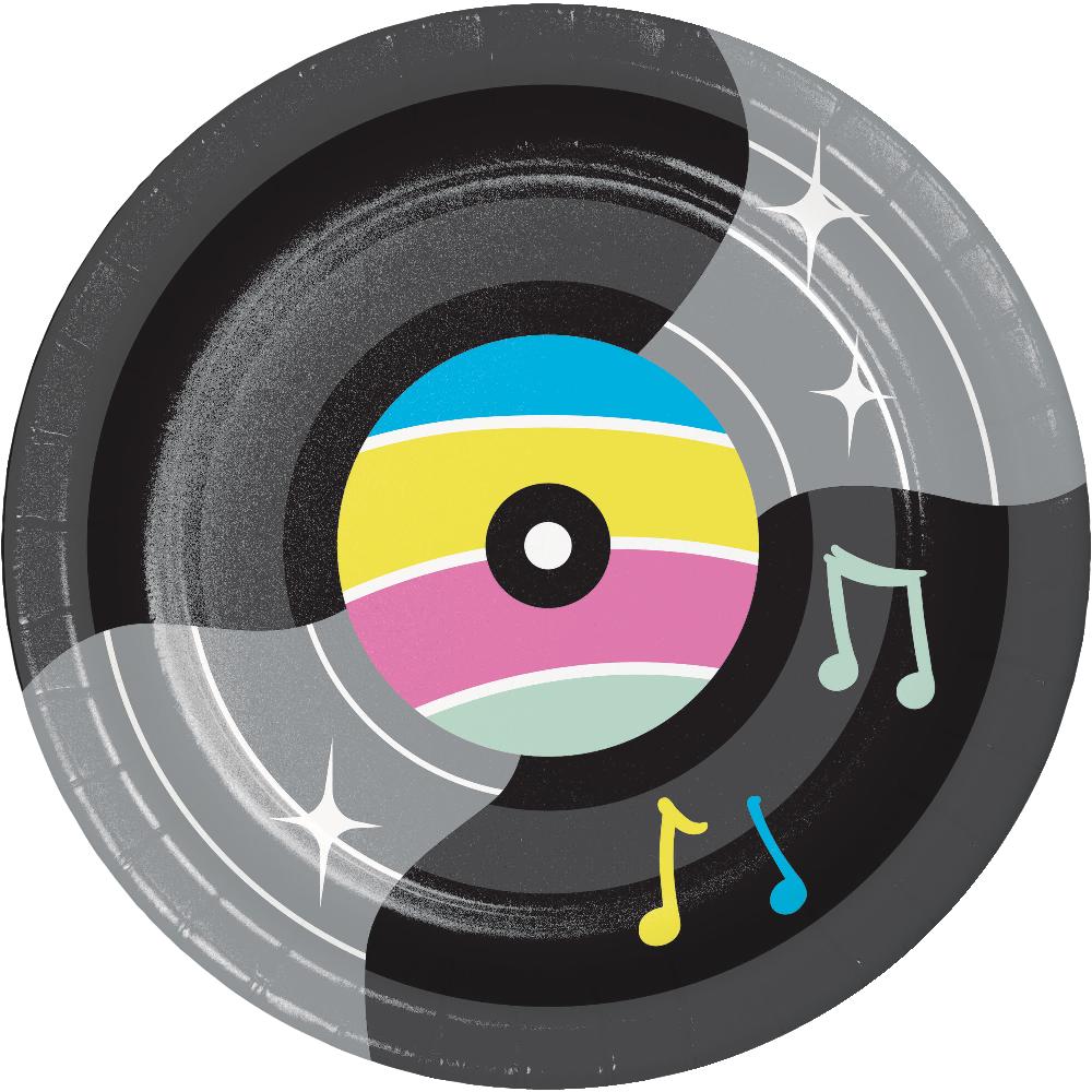 Birthday Beats Disco Party Vinyl Record Paper Dessert Plates (Case of 96) by Creative Converting