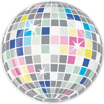 96 pc Bulk Birthday Beats Disco Party Disco Ball Paper Dessert Plates