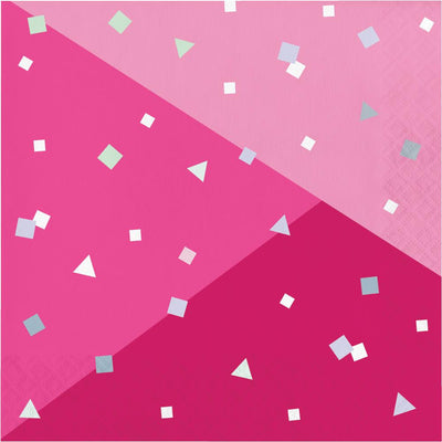 192 pc Bulk Pink Paper Lunch Napkin, Foil