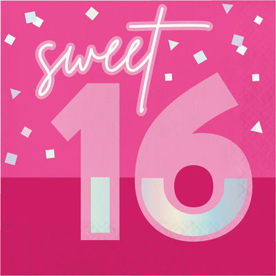 192 pc Bulk Pink Paper Lunch Napkin, Foil, 16