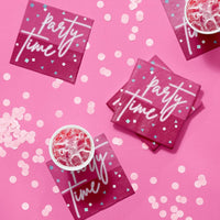 Pink Party Beverage Napkin, Foil (16 per Pkg) by Creative Converting