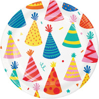 96 pc Bulk Hats Off Birthday Paper Dessert Plate