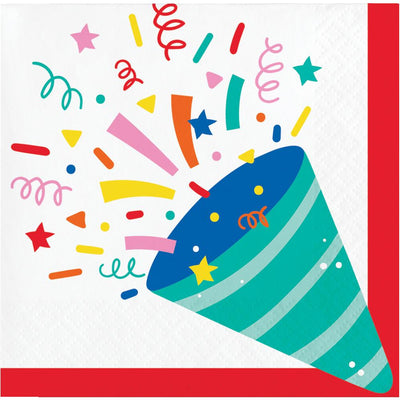 192 pc Bulk Hats Off Birthday Paper Beverage Napkin