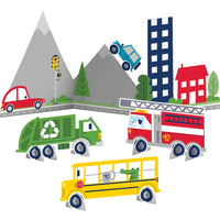 6 pc Bulk Transportation Time City Life Cutout Centerpieces