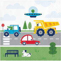 192 pc Bulk Transportation Time City Life Paper Beverage Napkins