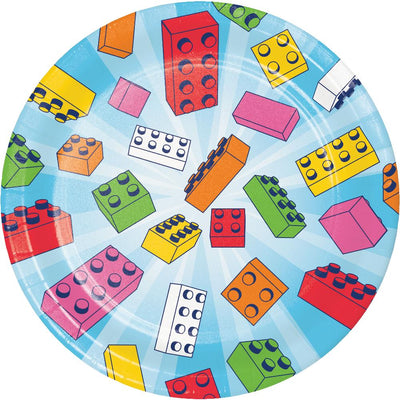96 pc Bulk Block Bash Toy Blocks Dessert Plates