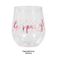 Pink 14oz Stemless Wine Glass (Case of 6) by Creative Converting