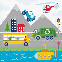 192 pc Bulk Transportation Time City Life Paper Napkins