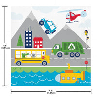 Transportation Time City Life Paper Napkins (Case of 192) by Creative Converting