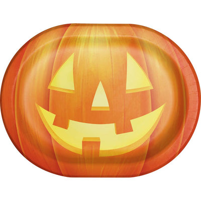96 pc Bulk Pumpkin Party Paper Oval Platter