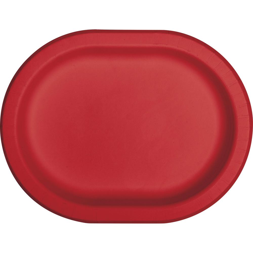 96 pc Bulk Classic Red Paper Oval Platter