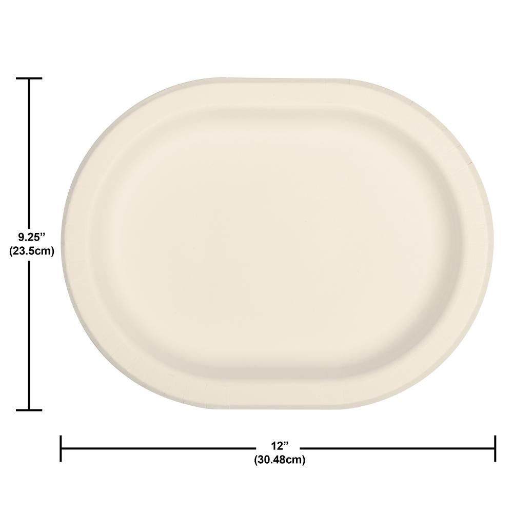 Ivory Paper Oval Platter (Case of 96) by Creative Converting