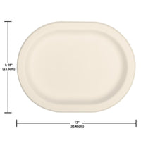 Ivory Paper Oval Platter (Case of 96) by Creative Converting