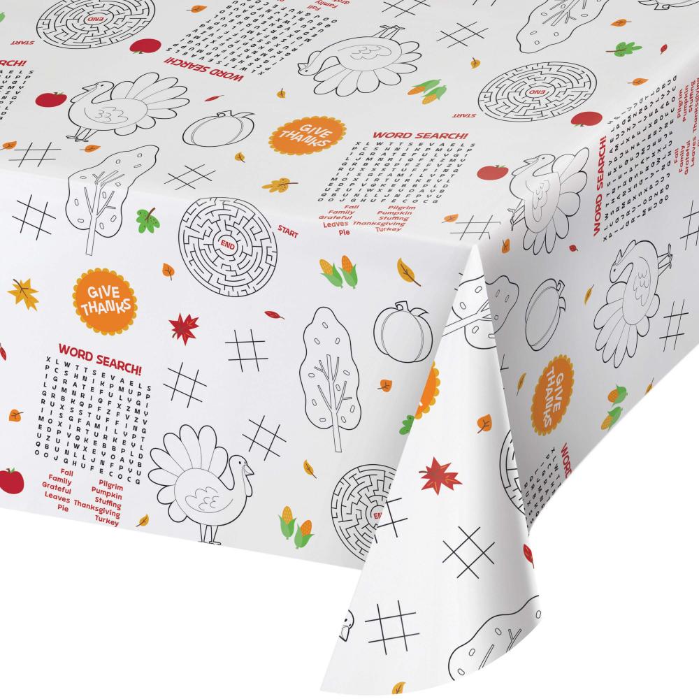 12 pc Bulk Thanksgiving Activity Paper Tablecover