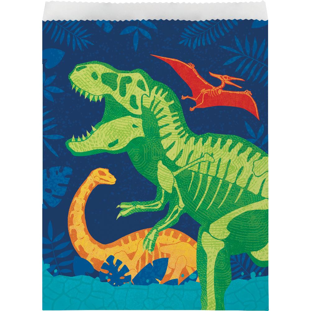 96 pc Bulk Dino Dig Paper Treat Bags, Large