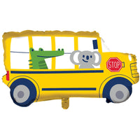 10 pc Bulk Transportation Time City Life Yellow School Bus Balloons