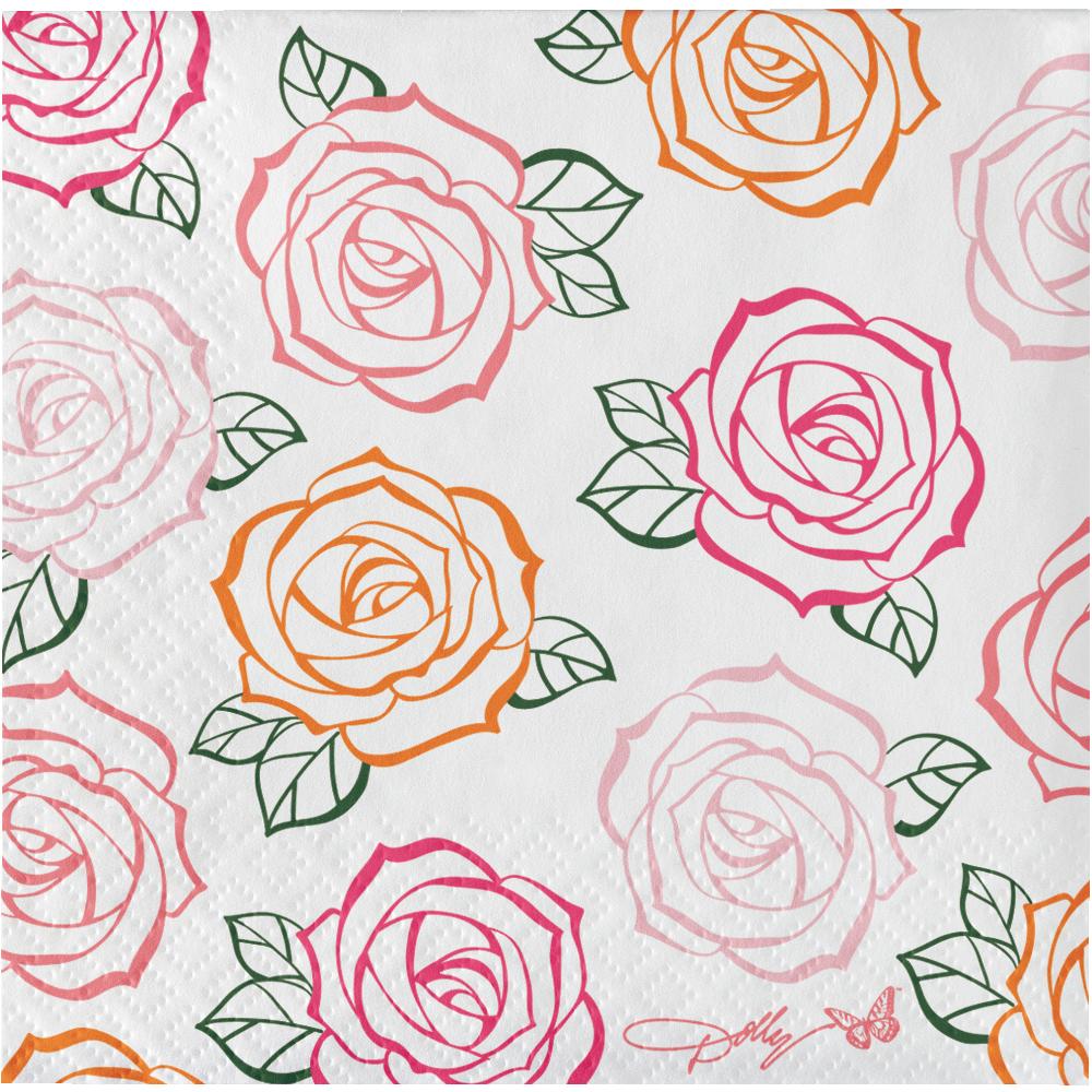 Dolly Parton I Beg Your Parton "Be a Dolly" Rose Paper Beverage Napkins (Case of 192) by Creative Converting