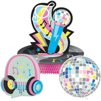 6 pc Bulk Birthday Beats Disco Party Honeycomb Centerpieces