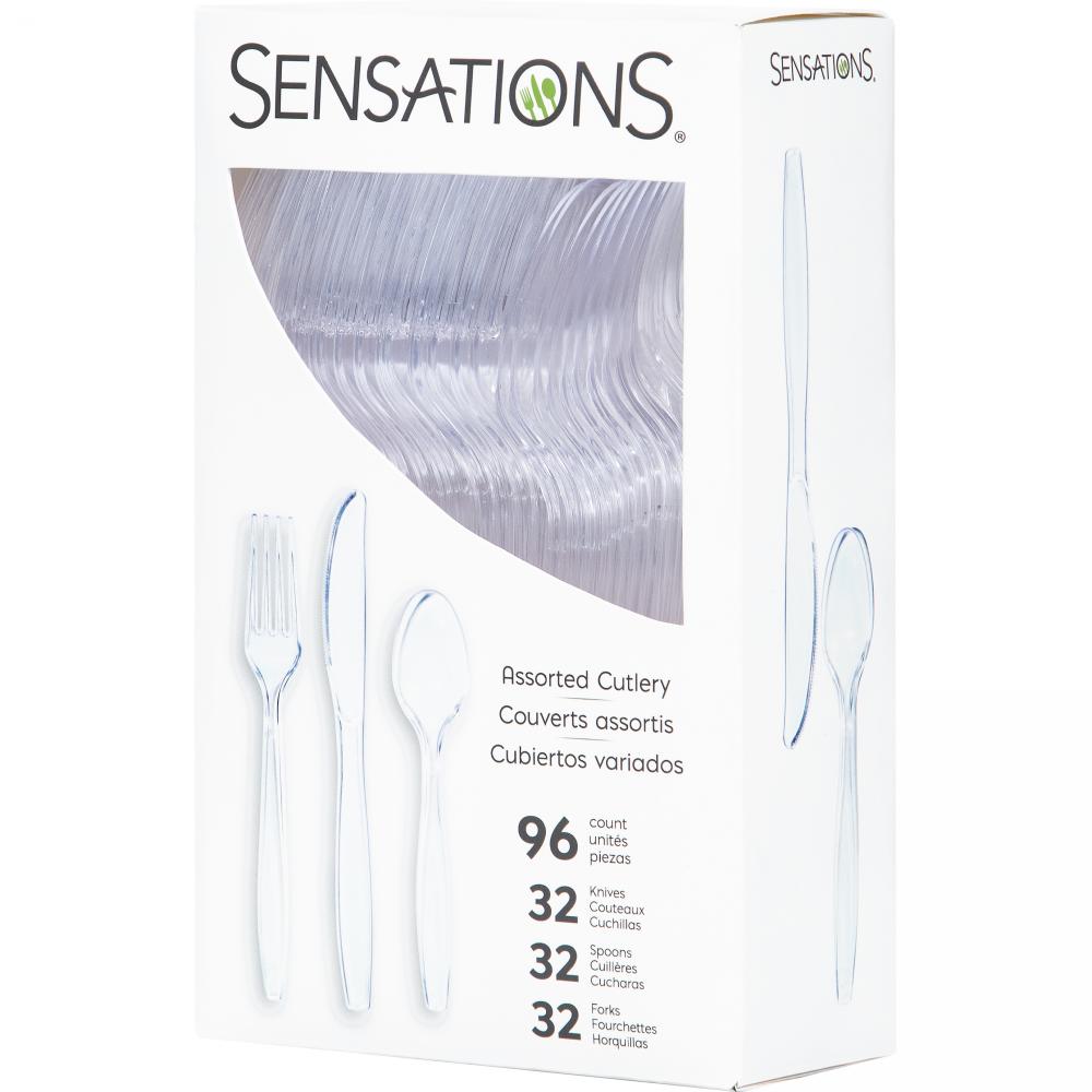Clear 96ct Assorted Cutlery, Clear (96 per Pkg)