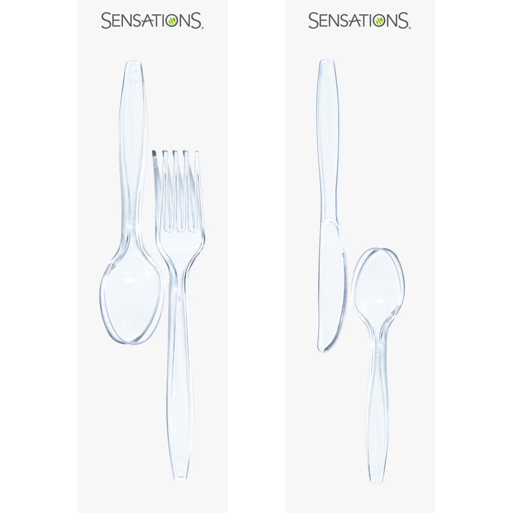 Clear 96ct Assorted Cutlery, Clear (96 per Pkg)