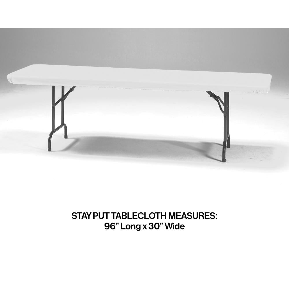 Stay Put Tablecover White, 30" X 96" Party Decoration