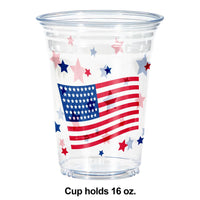 Patriotic Plastic 16 oz. Cup (8/Pkg)