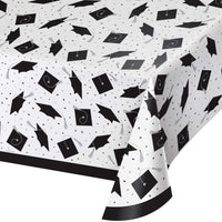 Graduation-themed , contains White Graduation Table Cover, designed to impress.