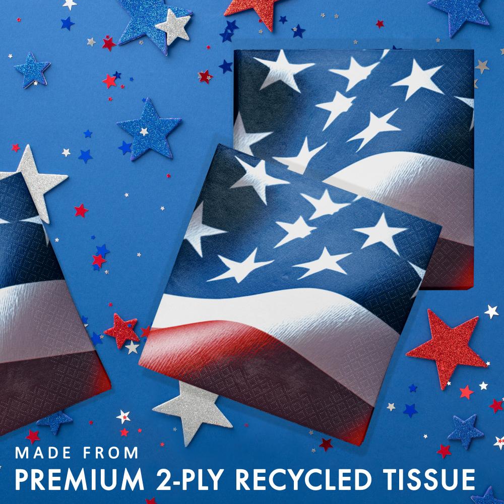 Freedom Flag 2-Ply Paper Luncheon Napkin (16/Pkg)