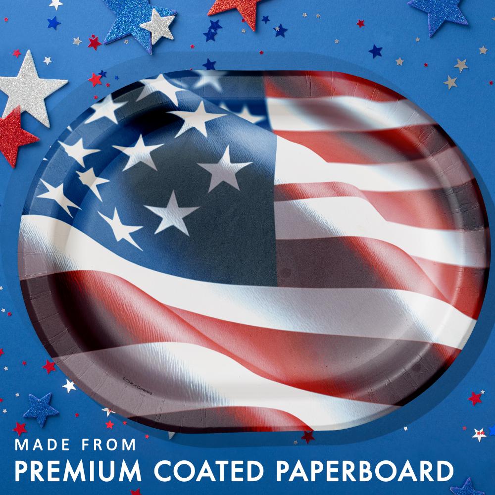 Freedom Flag 12 inch Paper Oval Platter (8/Pkg)