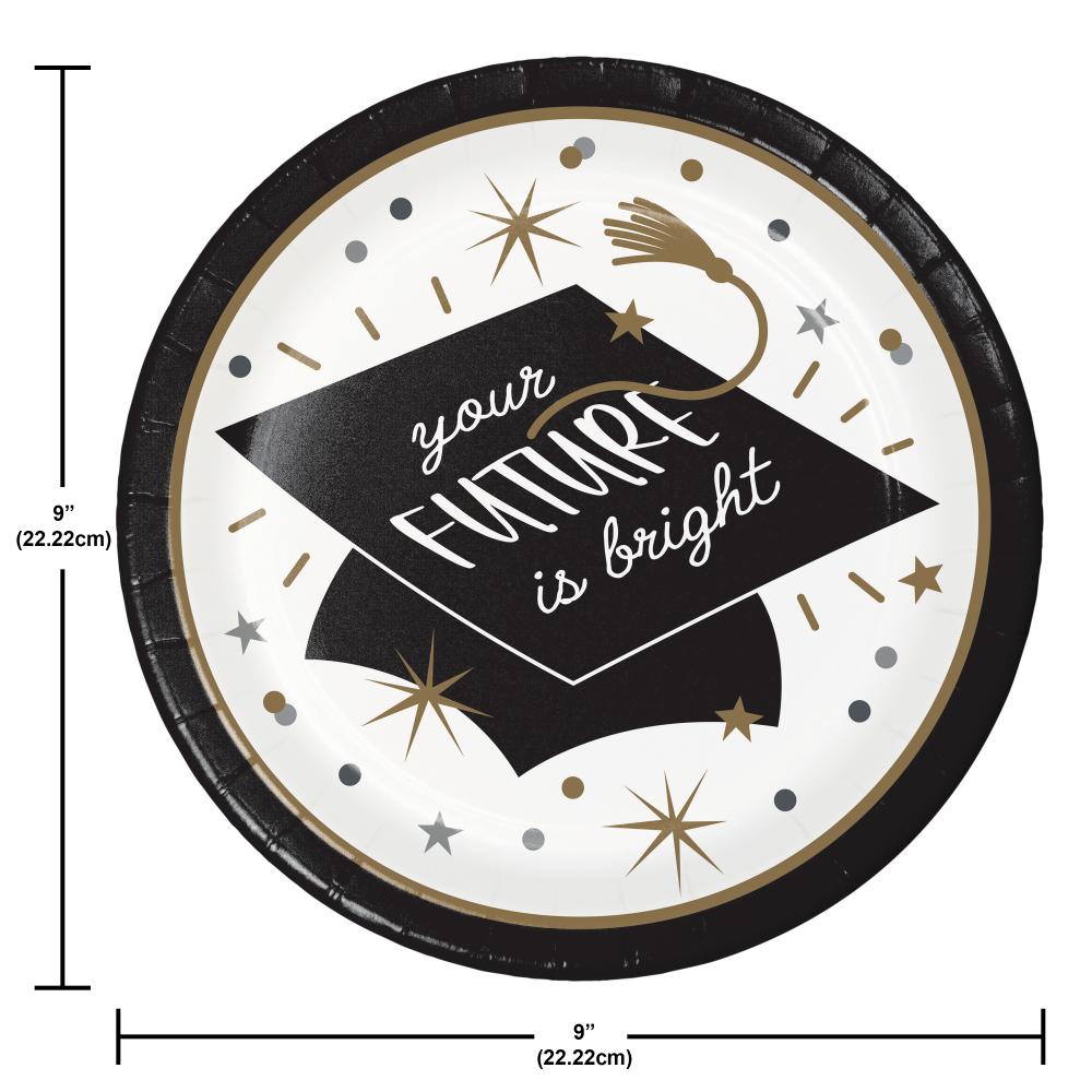 Glowing Grad 8.75 inch Paper Dinner Plate (8/Pkg)