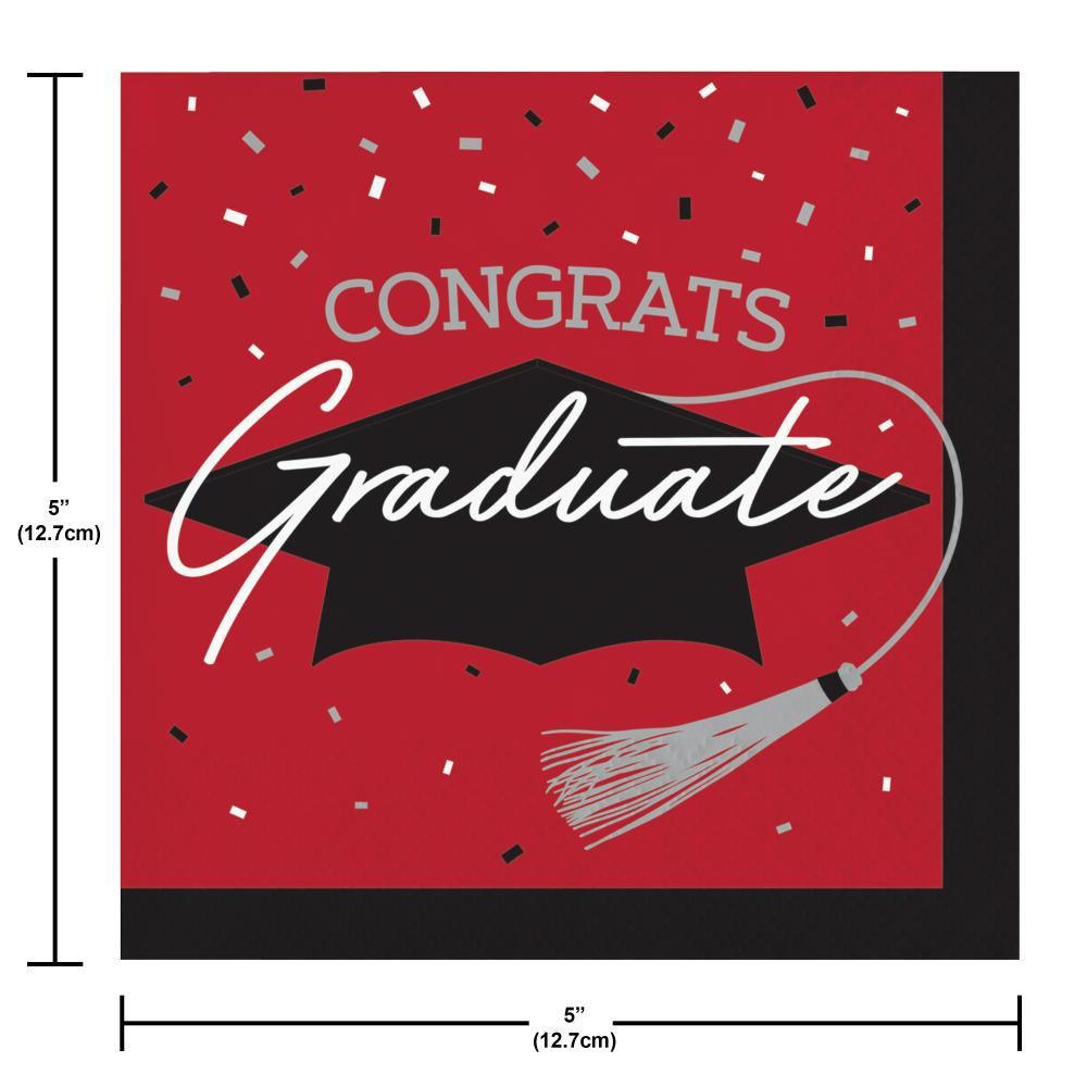 Graduation-themed napkins, contains 36/Pkg, designed to impress.