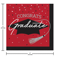 Graduation-themed napkins, contains 36/Pkg, designed to impress.