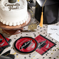 6.75 inch dessert plates designed for graduation celebrations, package of 18/Pkg.