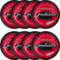 6.75 inch dessert plates designed for graduation celebrations, package of 18/Pkg.