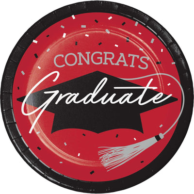 6.75 inch dessert plates designed for graduation celebrations, package of 18/Pkg.