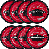 Stylish inch paper plates for graduation parties, includes 18/Pkg, enhances any decor.