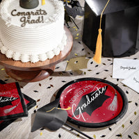 Stylish inch paper plates for graduation parties, includes 18/Pkg, enhances any decor.