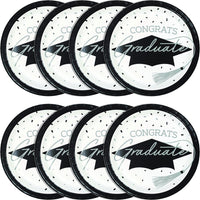 inch dessert plates designed for graduation celebrations, package of 18/Pkg.