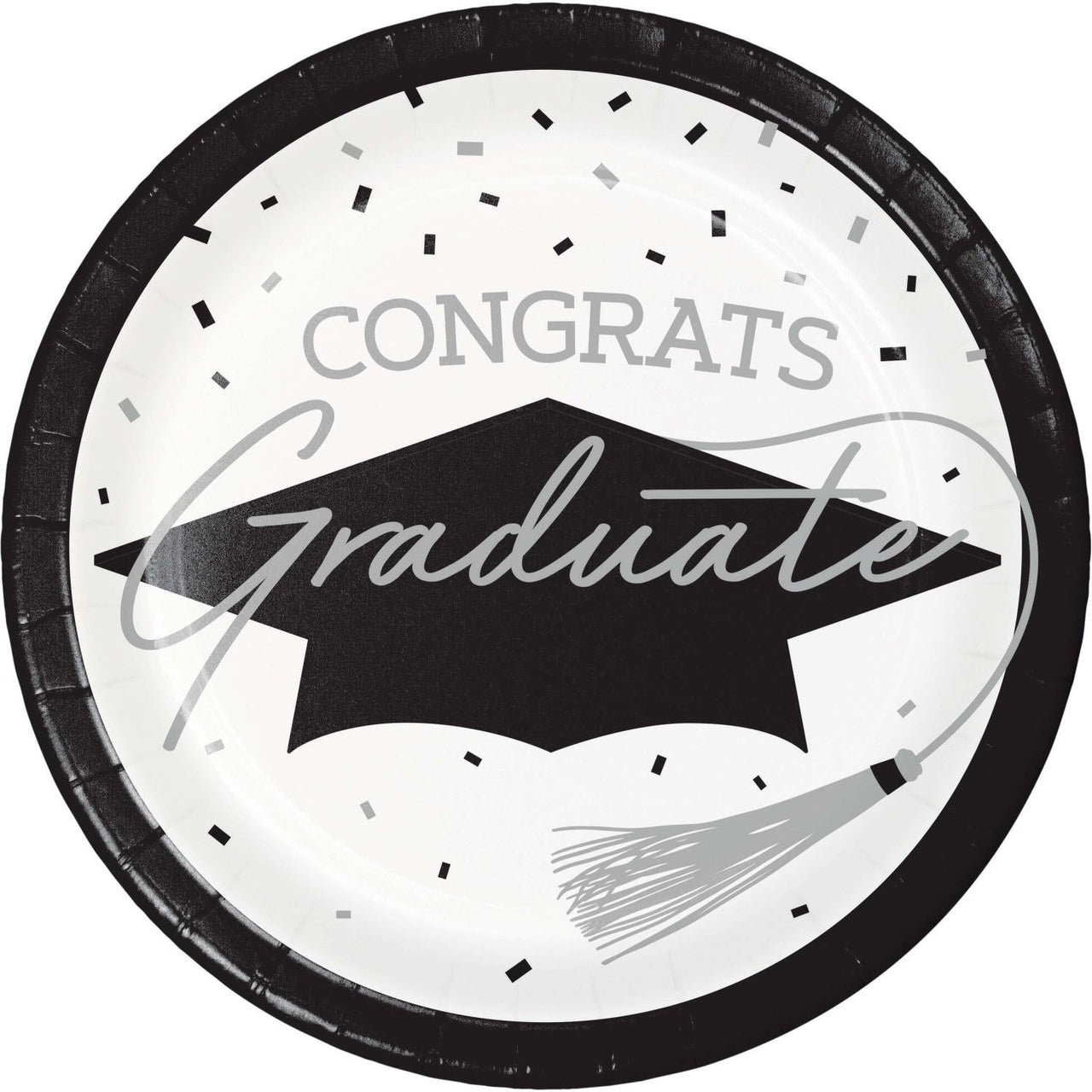 inch dessert plates designed for graduation celebrations, package of 18/Pkg.