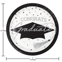 inch dessert plates designed for graduation celebrations, package of 18/Pkg.