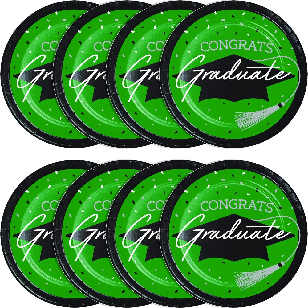 inch paper plates designed for graduation celebrations, package of 18/Pkg.