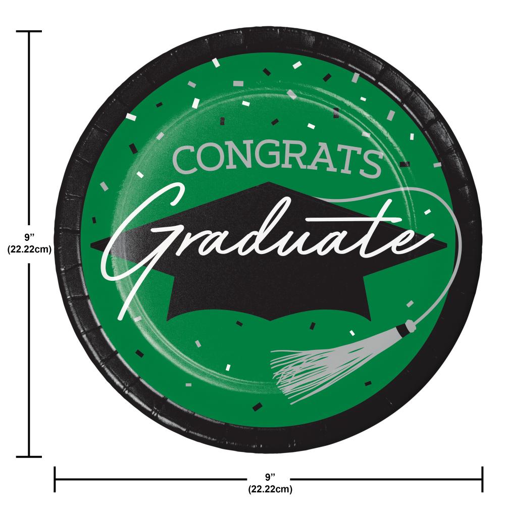 inch paper plates designed for graduation celebrations, package of 18/Pkg.
