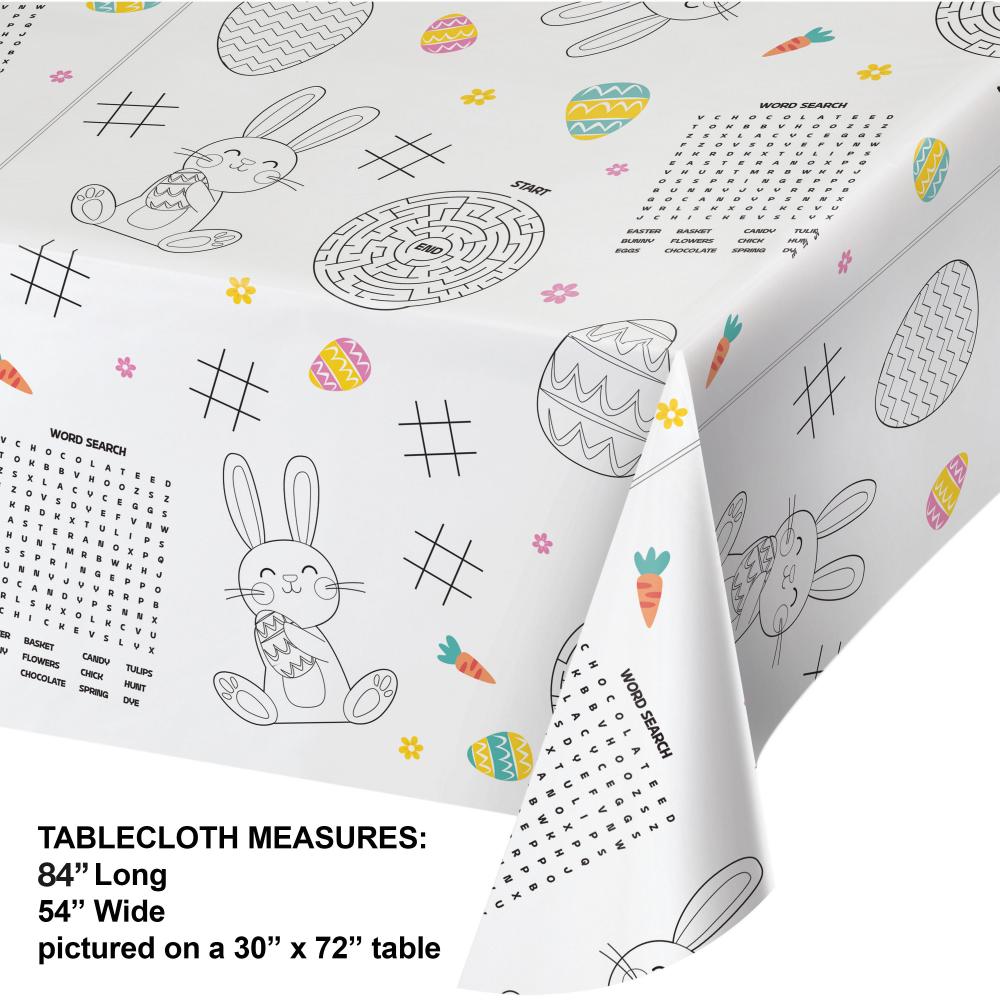 Kids Easter Plastic Tablecover 54" x 84"