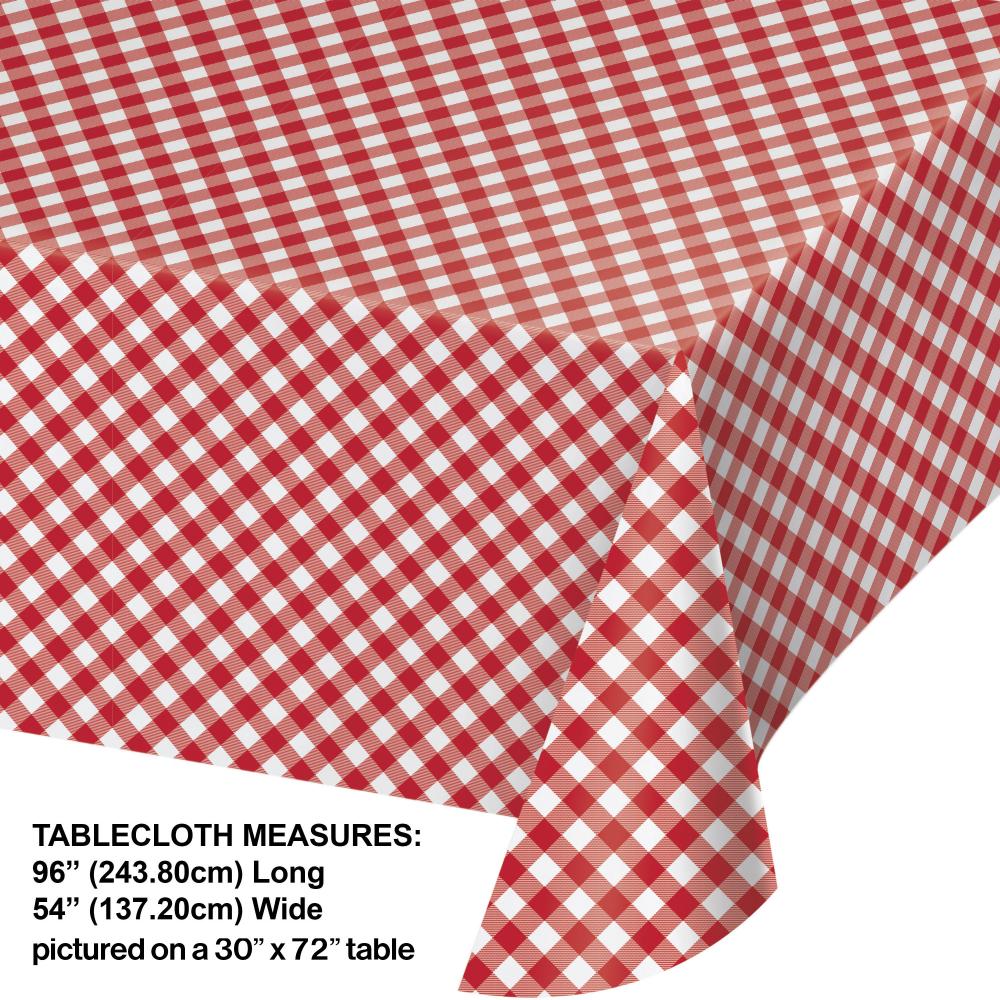 Classic Gingham Plastic Tablecover 54" x 96"