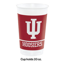 Indiana University 20 Oz Plastic Cups, 8 ct