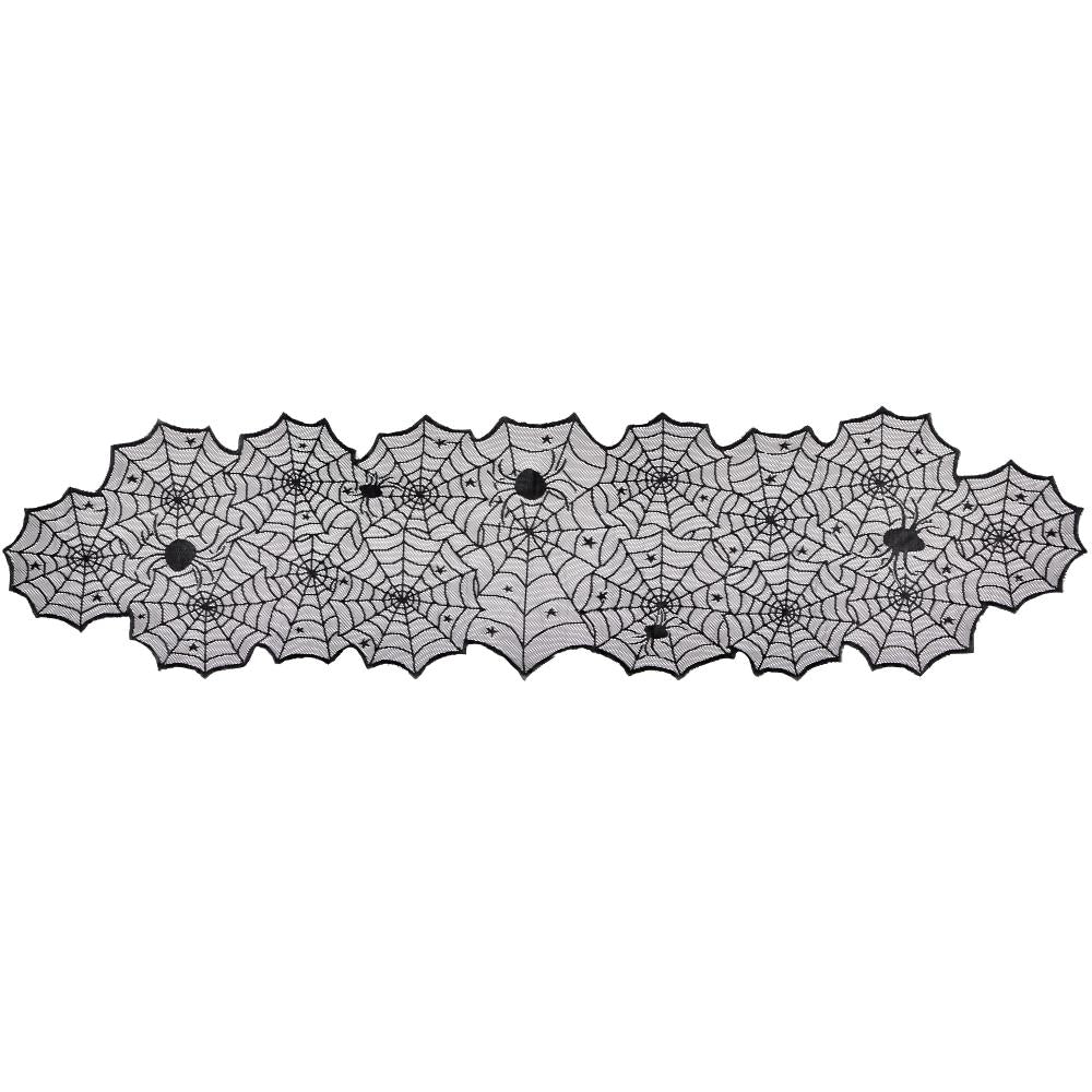 Halloween Black Lace Webs Table Runner (1/Pkg)