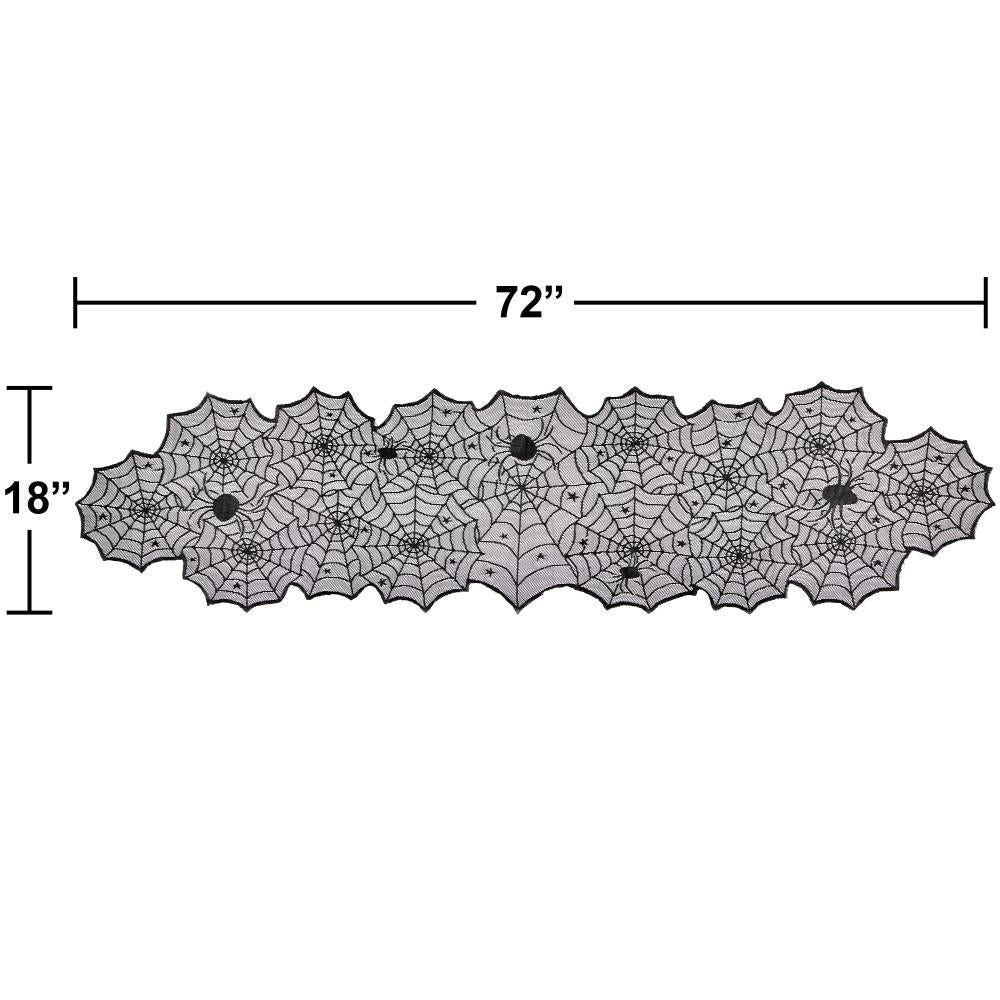 Halloween Black Lace Webs Table Runner (1/Pkg)