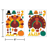 Thanksgiving Decor Turkey Stickers (8/Pkg)