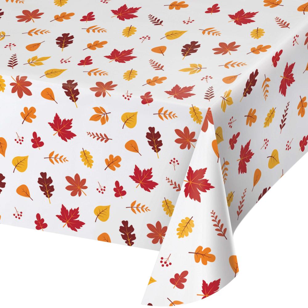 Fall Leaves 54&quot; x 108&quot; Plastic Tablecovers (1/Pkg)