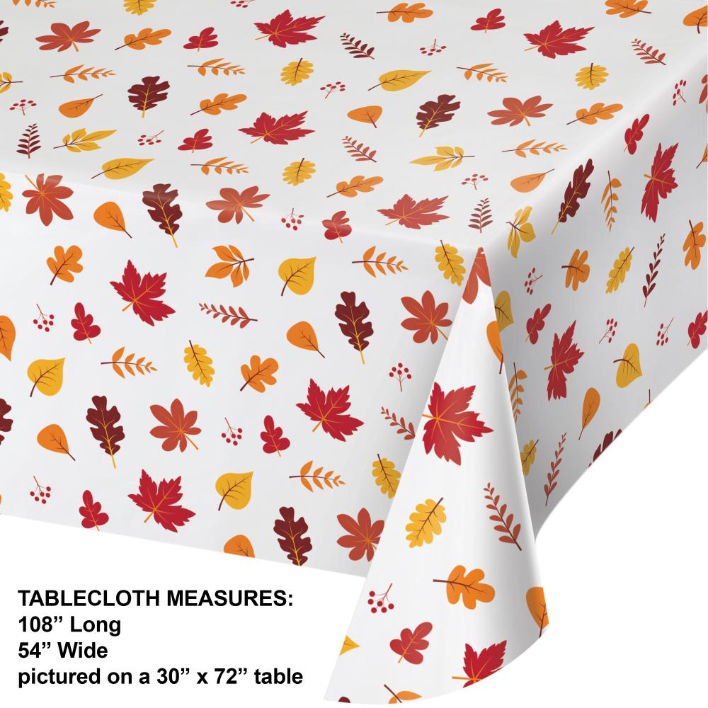 Fall Leaves 54&quot; x 108&quot; Plastic Tablecovers (1/Pkg)